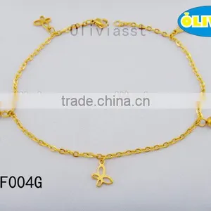 Olivia Jewelry Trendy Women's Stainless Steel Elegant Butterfly Charm Anklets in Gold thumbnail-1