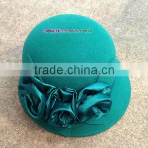 2014 Fashion Ladies Wool Felt Bucket Hat/ Wedding and Church Hats thumbnail-2
