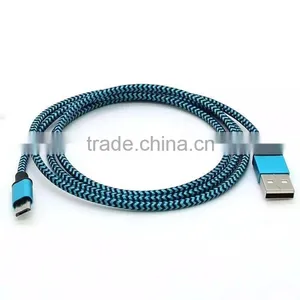 High Quality Colorful 1M 3FT for Samsung Braided Nylon Fabric Micro Charger Usb Cable thumbnail-3
