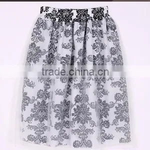 Elegant Ladies Women Retro High Waist Lined Casual Organza Skirt thumbnail-3