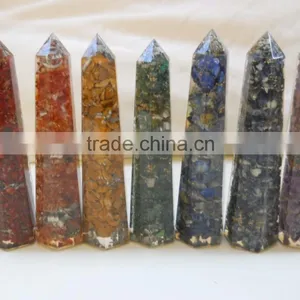 7 CHAKRA ORGONE OBELISK SET thumbnail-1