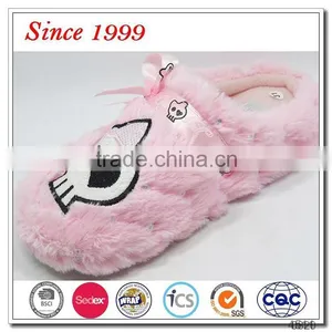 Pink Fuzzy Flat Slippers for Girls thumbnail-1