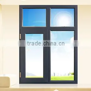 Aluminum Alloy Powder Coated Bronze Frame Opening Glass Window for House thumbnail-1