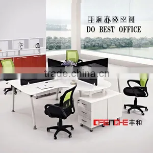Modern Design Office Furniture Wooden Office Table 4 Person Call Center Workstation thumbnail-1