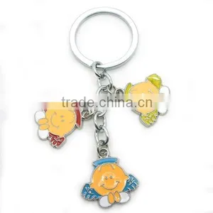 Wholesale Alloy Keychain With 3 PVC Angel,angel Keychain thumbnail-2