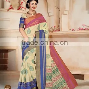 Blue Cotton Silk Saree thumbnail-6
