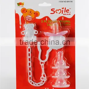 3PK Food Grade Baby Food Feeder With Pink Animal Pacifier thumbnail-2