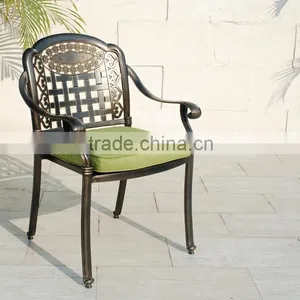 2016 New Design Cast Aluminum 5-Piece Dining Set With Seat Cushions and Round Dining Table, Antique Bronze Finish thumbnail-4