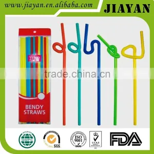 PP Plastic Colorful Fashion Flexible Artistic Drinking Straw thumbnail-1