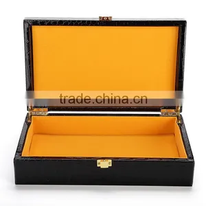 Chinese Factories Wholesale Custom High-grade PU Leather Gift Box, Black Crocodile Grain Packing Box thumbnail-5
