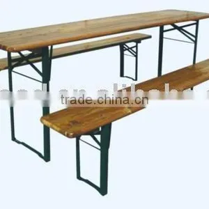 Wooden Folding Beer Table Set/Beer Table and Bench/Wood Garden/Patio/Outdoor Table Set thumbnail-1