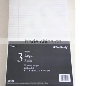 Stock 3 Legal Pads White Color 50 Sheets 8 1/2x14 Inch Notebook thumbnail-1
