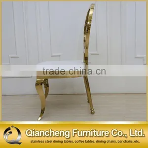 Round Flower Back Golden Stainless Steel Wedding Chair thumbnail-3
