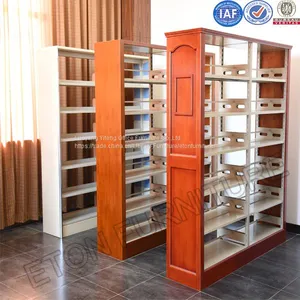 Library Double Sided Bookcase Furniture Metal Multi-layer Book Shelf thumbnail-1