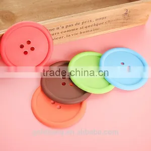 100% Food Grade Hot Sale Durable Heat Resistant Button Shaped Silicone Cup Mat thumbnail-2