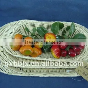 Egg Shaped Rattan Iron Frame Storage Oval Fruit Tray thumbnail-1