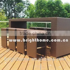 Rattan Bar Chair Bar Set thumbnail-2