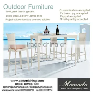 9137 Outdoor Furniture Wicker Chair High Table High Chair Rattan Bar Set thumbnail-1