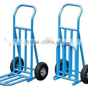 Double Pneumatic Wheels Steel Hand Trolley 250kg thumbnail-1