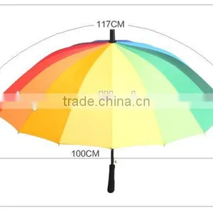 27" Golf Rainbow 24ribs Umbrella in Pongee Fabric Umbrella to South America thumbnail-4