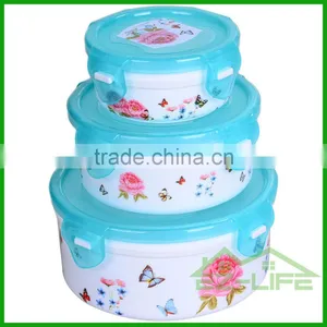 BPA Free Microwave Safe Seal Plastic Refrigerator Food Keep Fresh Bowl Set 3 Pieces/set thumbnail-1