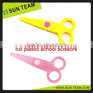 CS013 5 '' Safety Transparent Kid Plastic Toy Scissors Handicraft Paper Scissors thumbnail-5