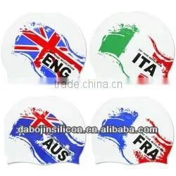 Fashion Silicone Country Flag Patriotic Swimming Cap With CE/ROHS Certification thumbnail-1