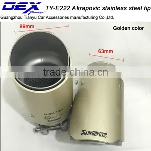 Universal 304 Stainless Steel Akrapovic Exhaust Tip Muffler Pipe thumbnail-1