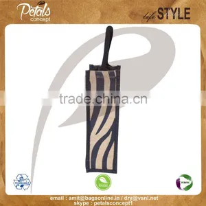 PP Laminated Jute One Bottle Wine Bag With Padded Rope Handle thumbnail-1