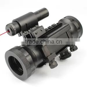 Compact Red Green Dot Riflescope With Red Laser Attached thumbnail-3