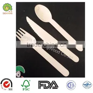 Hot Selling Eco-friendly Birch Wood Forks Knife Spoon thumbnail-1