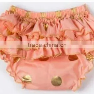 2016 China Wholesale Gold Polka Dot Baby Bloomer With Ruffle for Baby Kids thumbnail-2