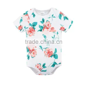High Quality Newborn Clothes Flower Design Sleeveless Cotton Baby Rompers Summer thumbnail-1