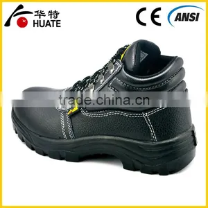Black Genuine Leather Protective Steel Toe Cap Safety Shoes thumbnail-2