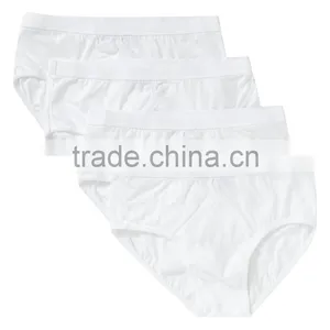 4 Pack Classic Pure White Cotton Briefs Sexy Man Briefs thumbnail-3