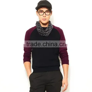 Red and Black Blank Raglan Sweatshirts Men's Hoodies & Sweatshirts thumbnail-1