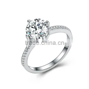 Hotsale Inspiratioanl Jewelry Classical Wedding Bands S925 Silver CZ Rings thumbnail-1