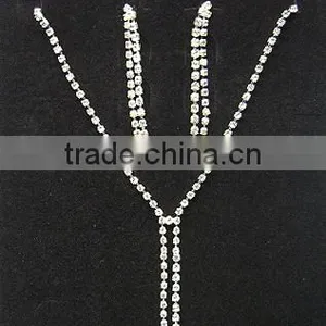 Fashion Necklace Sets, Clear Rhinestone Jewelry Sets for Woman, Simple Wedding Jewelry Sets thumbnail-1