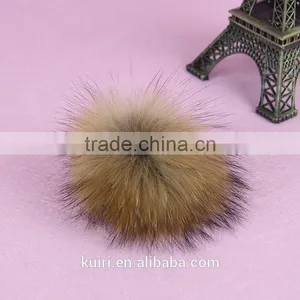 10-15cm Raccoon Fur Ball for Women's Beanies Fur Pompoms For Hat And Cap Bag Charm Accessories thumbnail-2