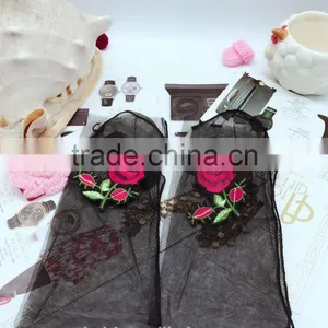 WS-2 Hot Fashion New Style Women Ultrathin Sheer Embroider Rose Flowers Fishnet Socks Breathable Mesh Summer Hosiery thumbnail-6