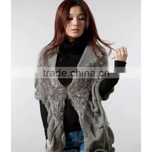 2016 Latest Design Spring Smiles Batwing Sleeve Free Size Korean Style Half Sleeve Loose Knit Cardigan Latest thumbnail-1
