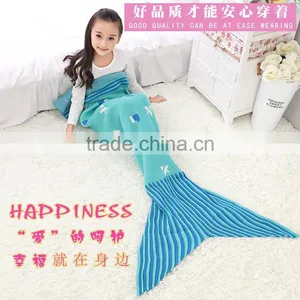 Mermaid Tail Blanket Crochet and Mermaid Blanket for Adult Blue Super Soft All Seasons Sleeping Blankets thumbnail-2