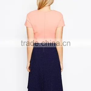 Maternity Bonded Skater Dress With Textured Full Skirt China Supplier thumbnail-3