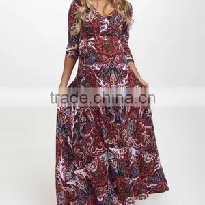 Latest Maternity Dresses With PinkBlush Fuchsia Floral Maternity Maxi Dress Fashion Women Wear WD80817-26 thumbnail-1