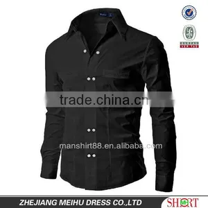 2017 Custom Double Buttons Slim Fit Dress Shirt for Men thumbnail-1