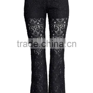 Fashion Black Lace Fishtail Swing Long Pants Design for Woman thumbnail-2