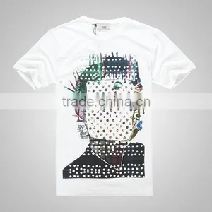 Custom Logo Round Neck Short Sleeve Plain T Shirt Printing thumbnail-1