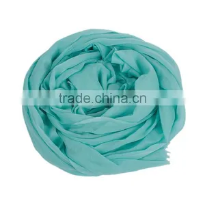 Cotton Polyester Blend Scarves & Wraps Rectangle Mint Green Scarf Made In China thumbnail-3
