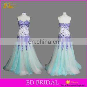 Mermaid Stone Beaded Colorful Real Sample Pictures Full Length Party African Evening Dresses thumbnail-1