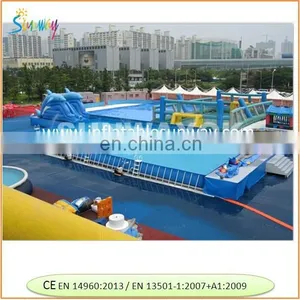 Durable Waterproof Rectangular Portable Swimming Pools With Silde thumbnail-1